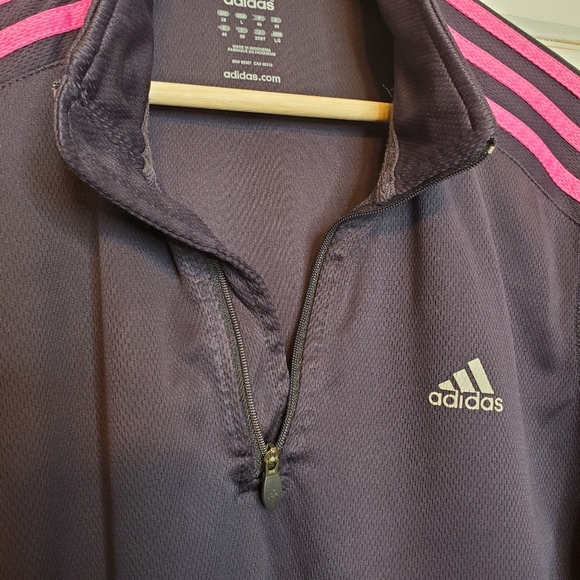Adidas Blue Pink ¾ Zip Pullover Large - Picture 4 of 9